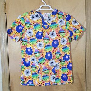 💚White Cross Halloween Scrub XS Short Sleeve
